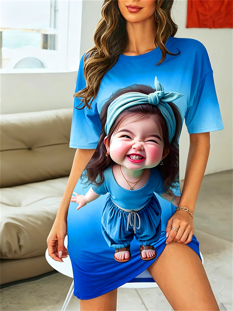 Summer Clothing Stores - 여름용 여성용 반팔 원피스, 귀여운 만화